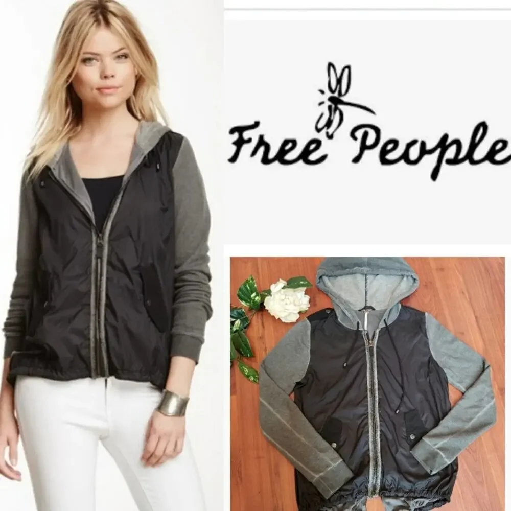 FREE PEOPLE FULL ZIP TRACK COAT SIZE XS